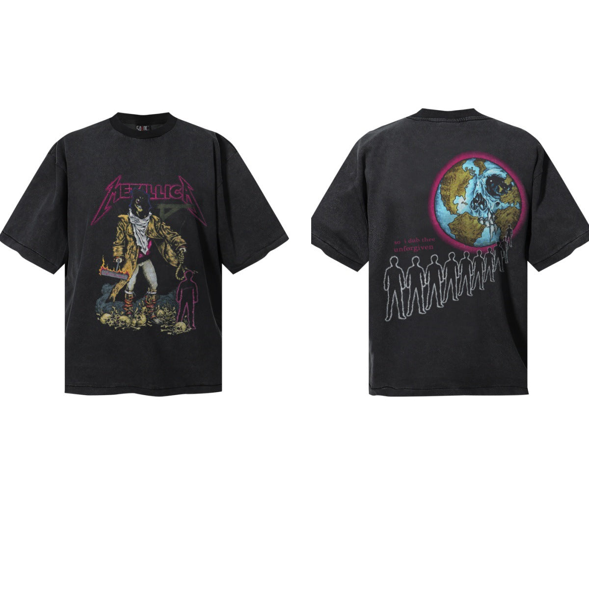Saint Michael Vintage Washed Graphic Print Loose Streetwear T-Shirt