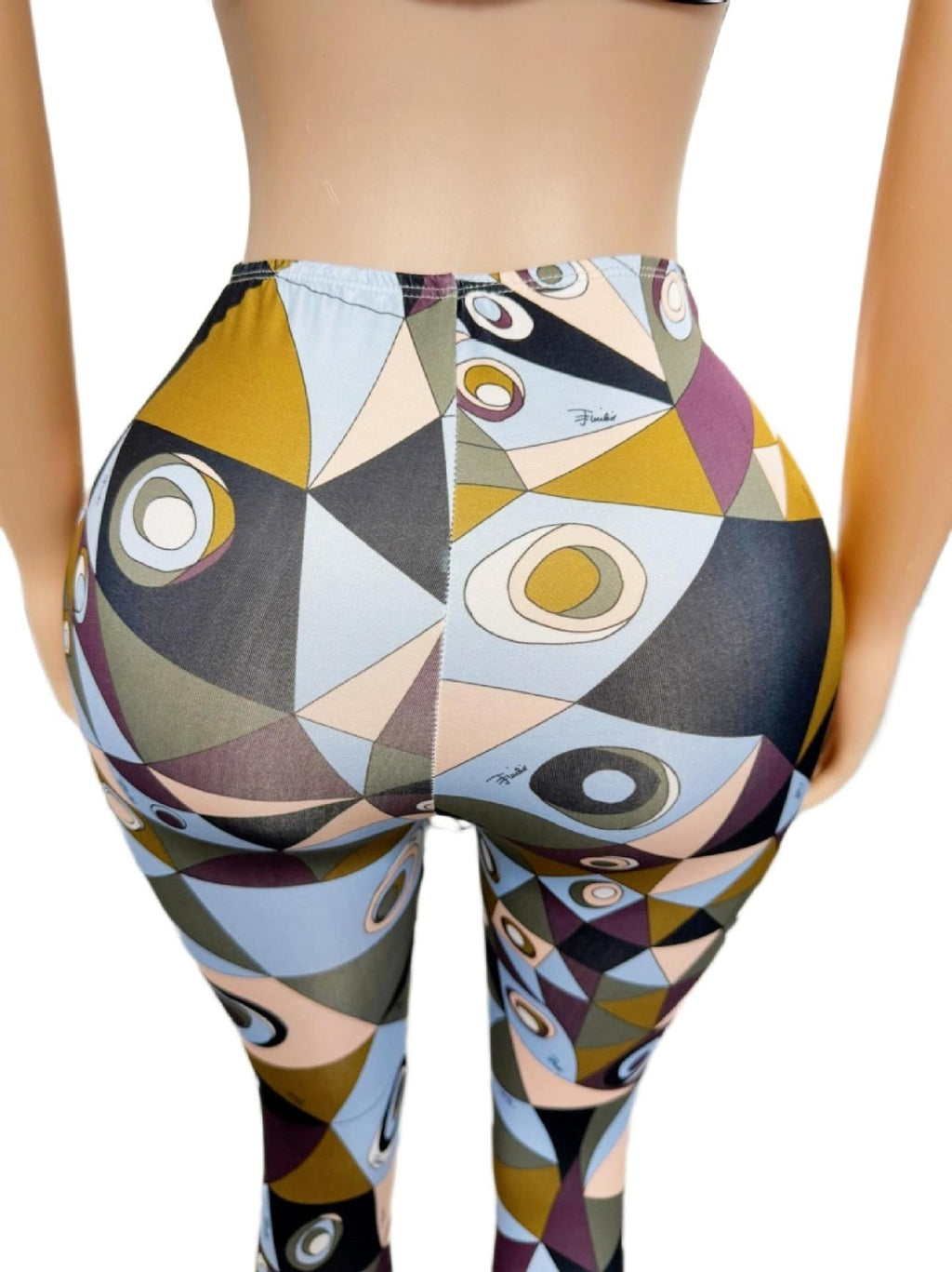 Emilio Pucci Geometric Eye Print Tank Top Leggings 2 Piece Set Women