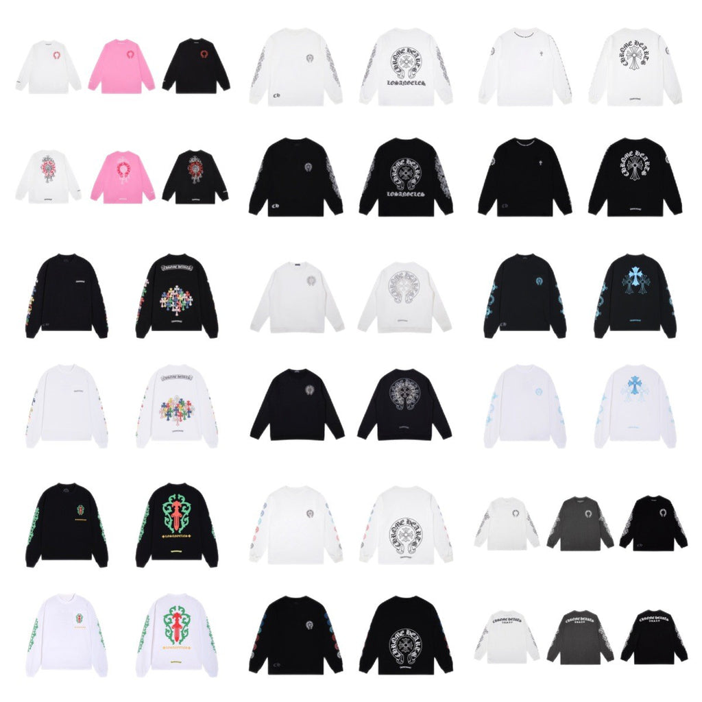 Chrome Hearts Cross Horseshoe Sanskrit Print Long Sleeve Tee Unisex