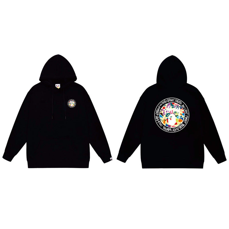 BAPE x Stussy Shark Graphic Hoodie Street Cotton Pullover Sweatshirt