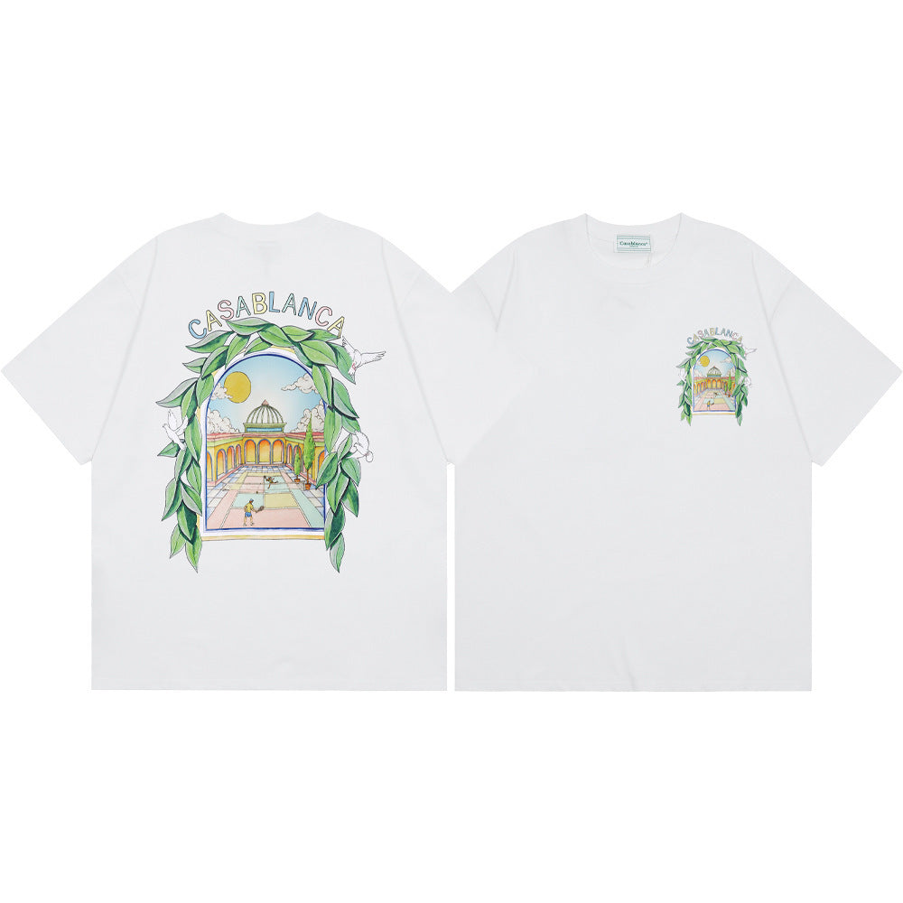 Casablanca Multi‑Print Tennis Floral Graphic Oversized Tee Streetwear