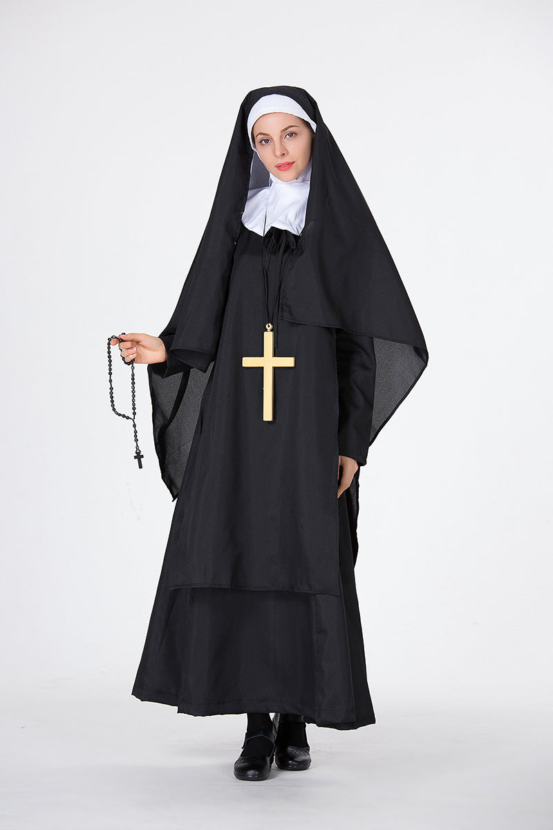 Halloween Men & Women Priest Nun Cosplay Easter Carnival Party Sets