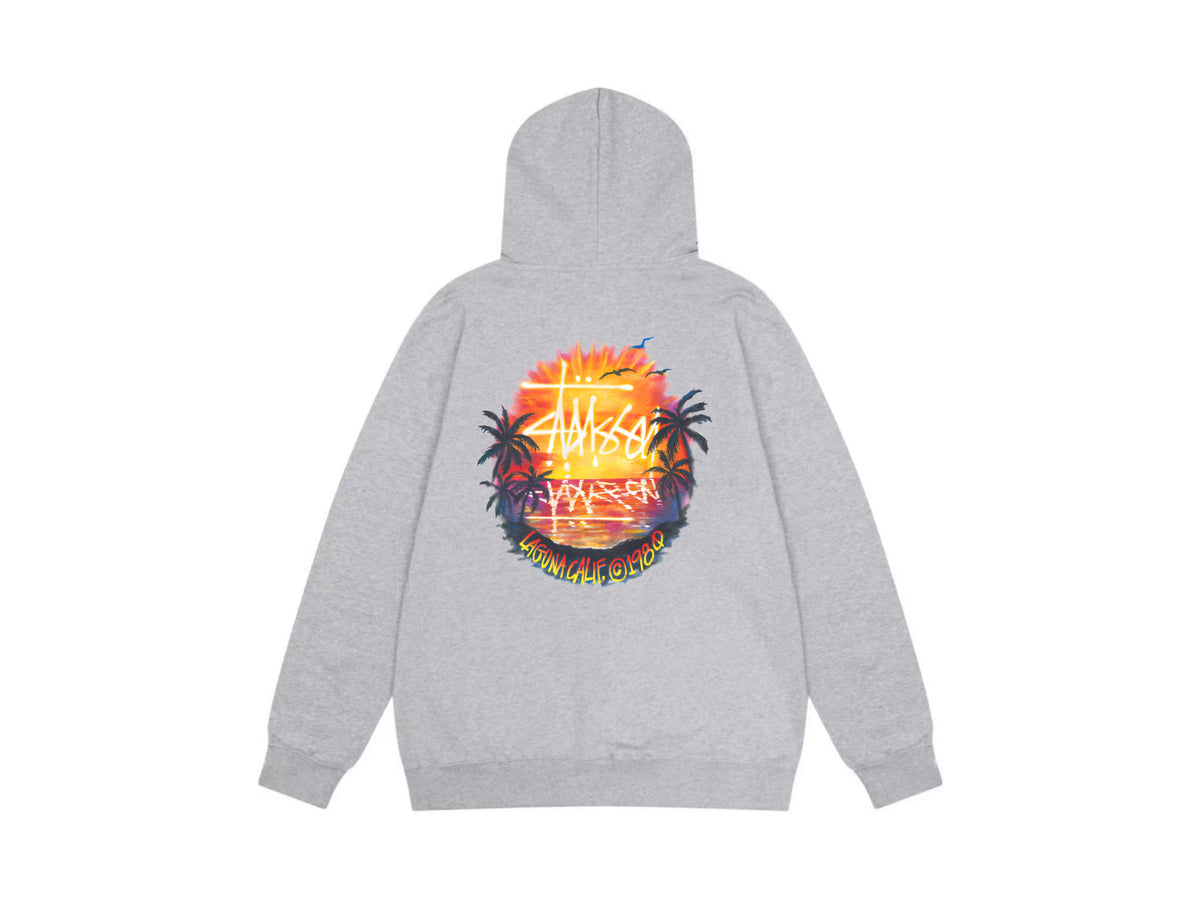 Stussy Zip Up Hoodie Multi Graphic Letter Print Streetwear Jacket