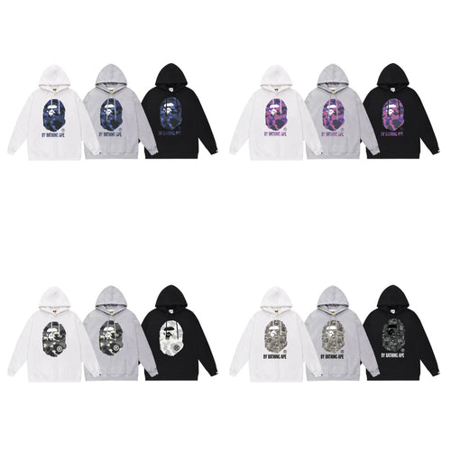 Bape Camo Ape Head Graphic Vintage Washed Oversized Hoodie Streetwear