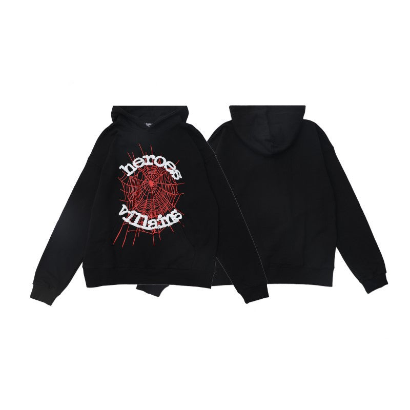 Sp5der Foam Print Spider Web Hoodie Sweatshirt Jogger Pants Set