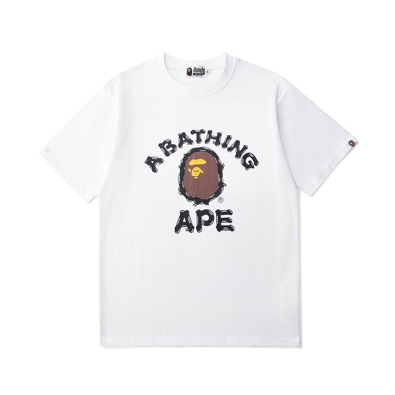 BAPE Shark Camo Graphic Tee Loose Unisex Streetwear T-Shirt