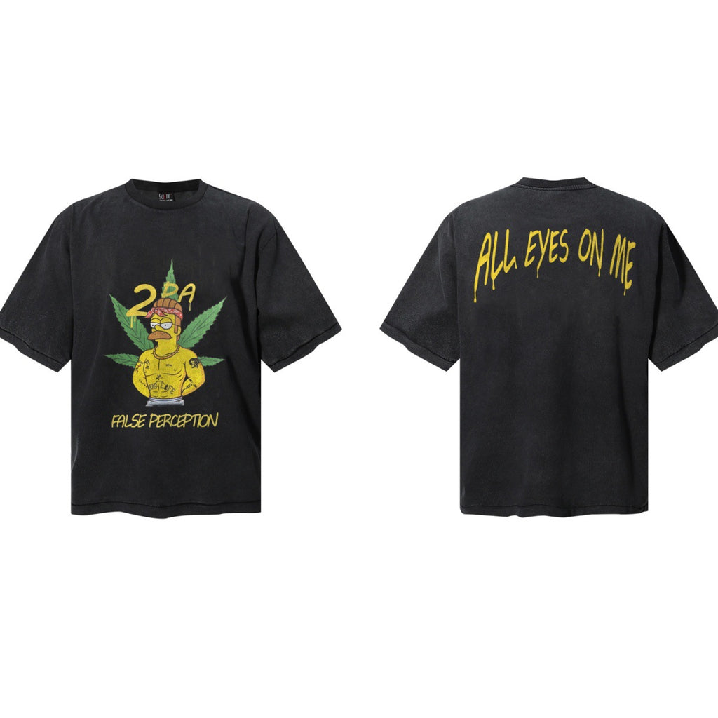 Saint Michael Vintage Washed Graphic Print Loose Streetwear T-Shirt