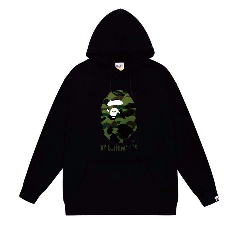 BAPE Ape Head Graphic Hoodie Camo Print Loose Cotton Pullover