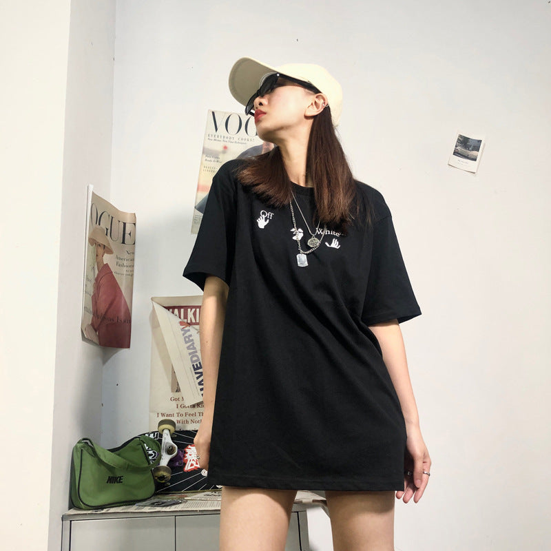 Off‑White Melt Arrow Gradient Splash Ink Crew Neck T‑Shirt Unisex