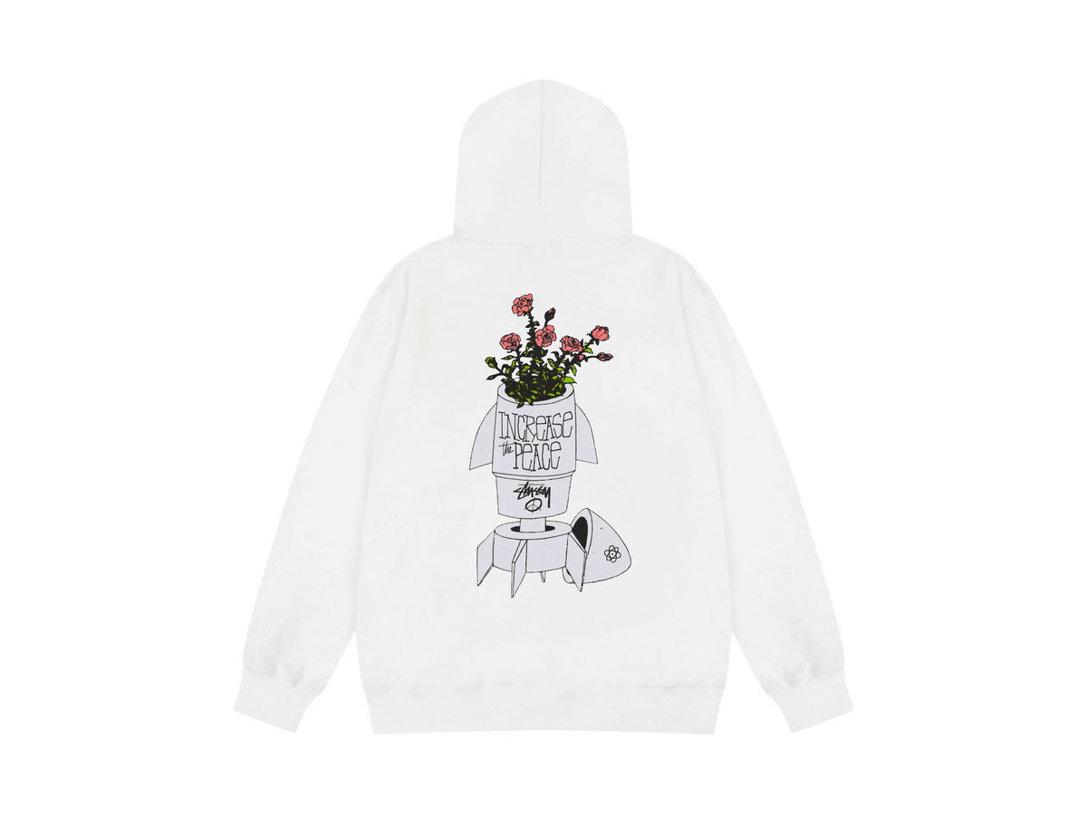Stussy Zip Up Hoodie Multi Graphic Letter Print Streetwear Jacket