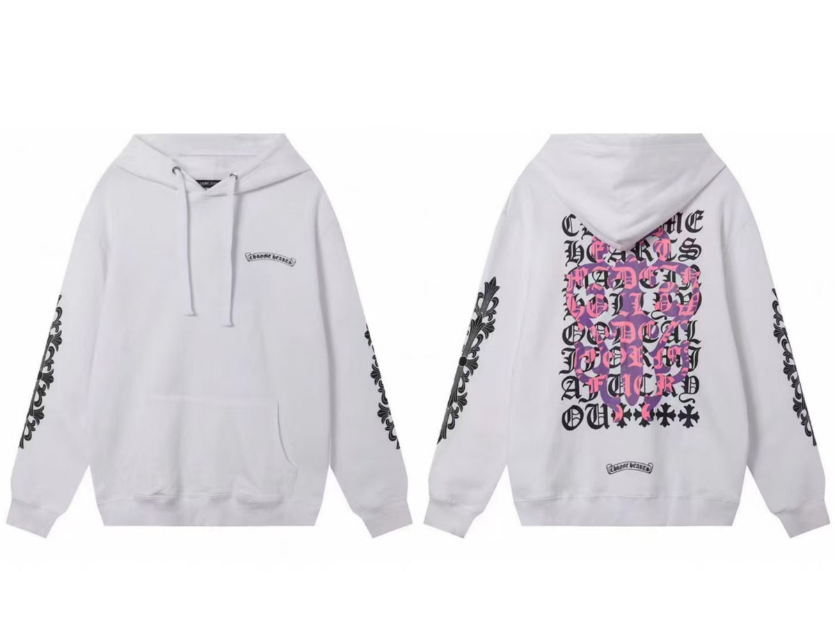 Chrome Hearts Gothic Graphic Print Pullover Hoodie Streetwear Unisex