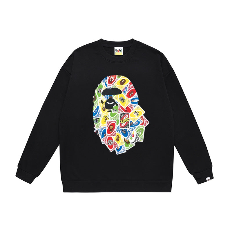 BAPE Ape Head Crewneck Sweatshirt Multi Print Streetwear Pullover