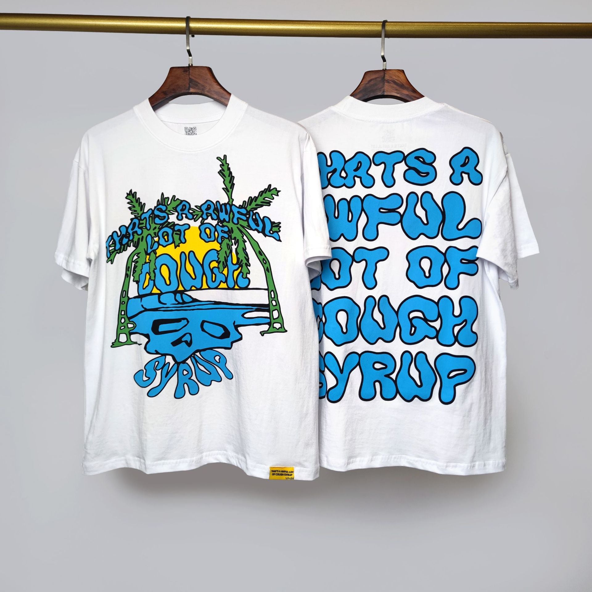 ALOCS Cough Syrup Letter Graphic Short Sleeve Tee Streetwear Unisex