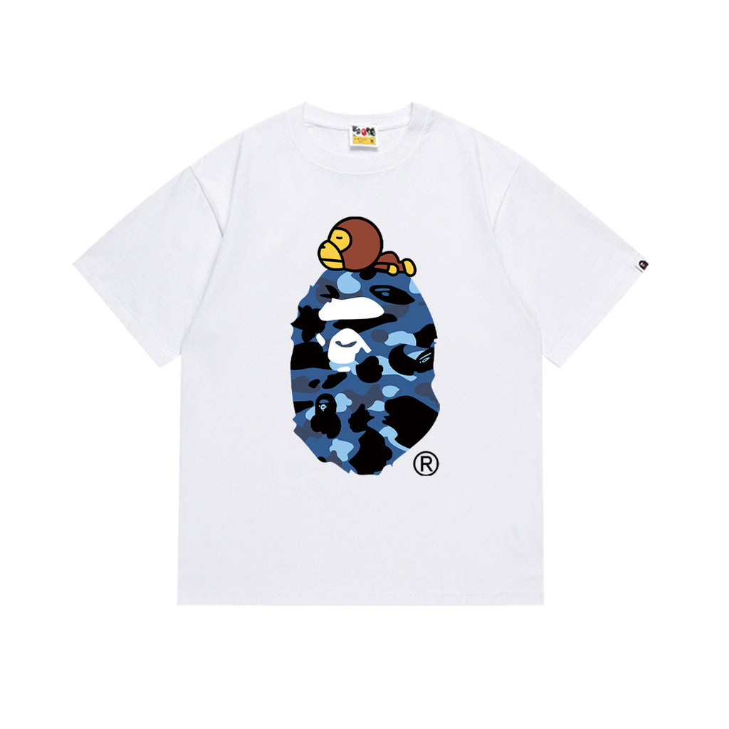 Bape Maneki Neko Ape Head Graphic Oversized Tee Streetwear Unisex