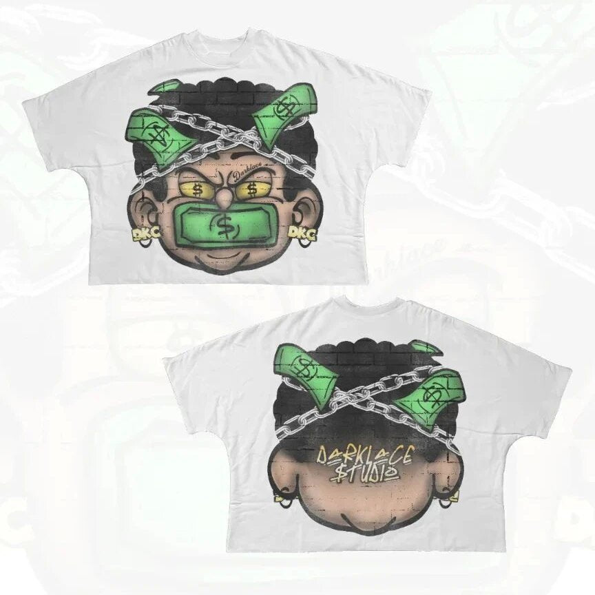 Y2K Punk Cartoon Hip Hop Graphic Unisex Oversized Streetwear Cotton Tee