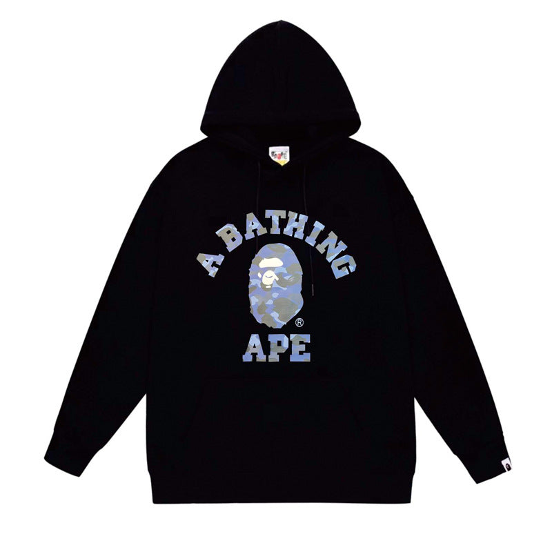 BAPE Ape Head Graphic Hoodie Camo Print Loose Cotton Pullover
