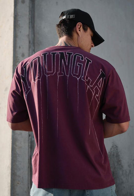 YOUNGLA W428 Drip Oversized Tee