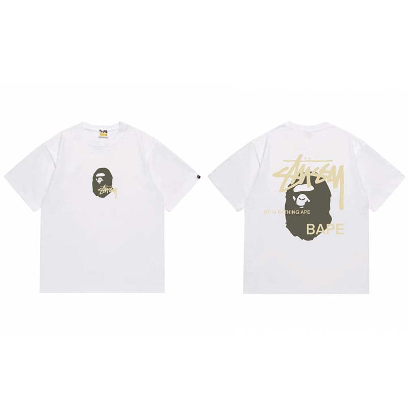 BAPE Ape Head Shark Print Loose Casual Unisex T-Shirt