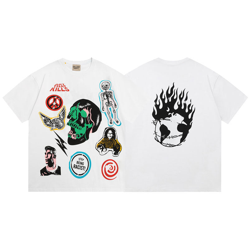 Gallery Dept Vintage Washed Graphic Short Sleeve Tee Streetwear Unisex