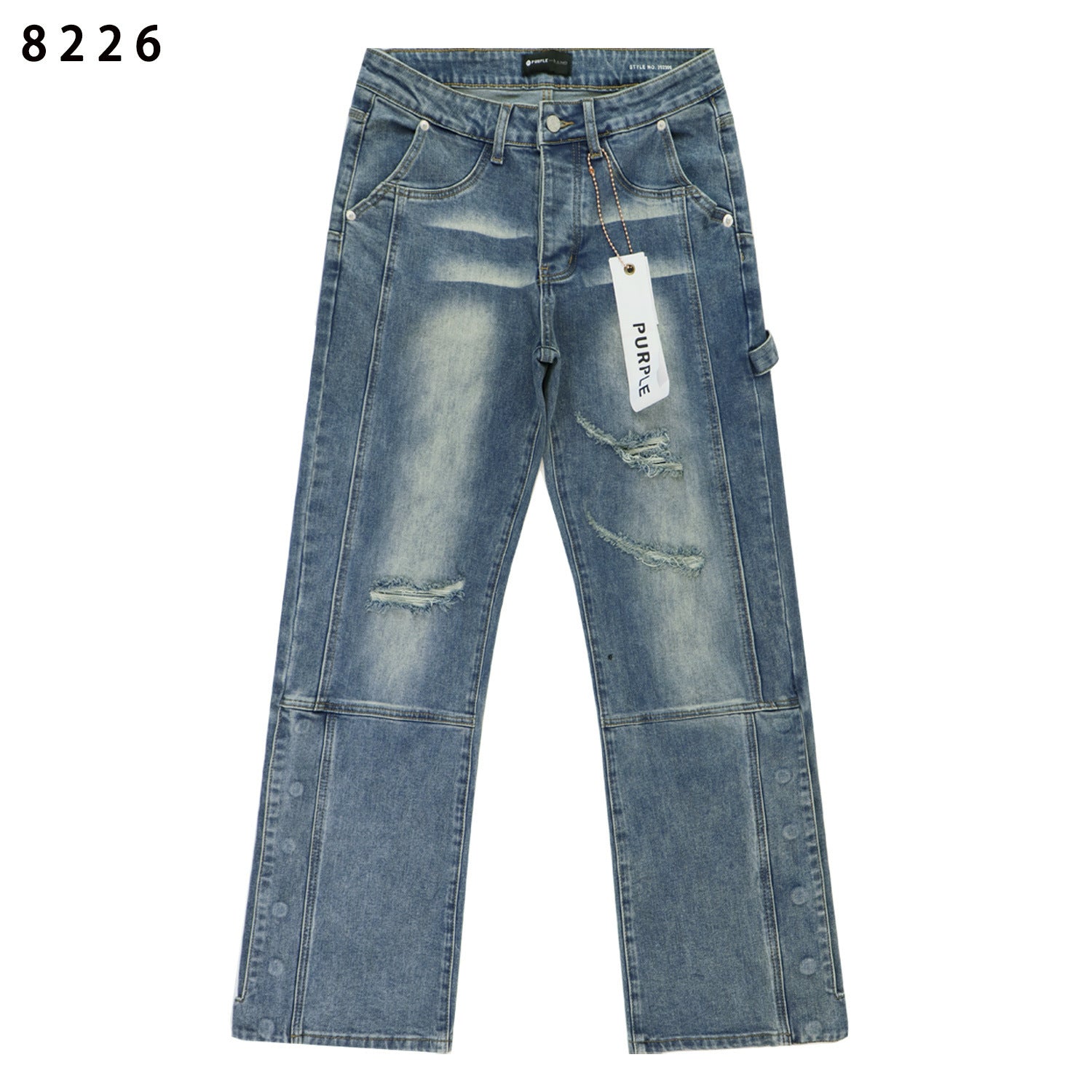 Purple Brand Carpenter Button Hem Denim Jeans Unisex