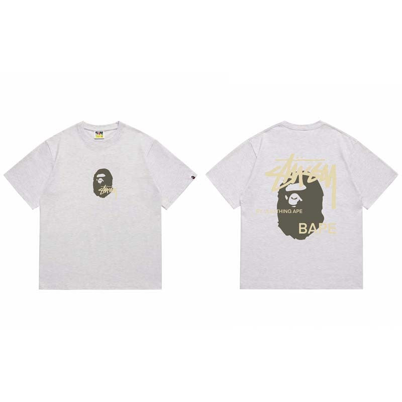 BAPE Ape Head Shark Print Loose Casual Unisex T-Shirt