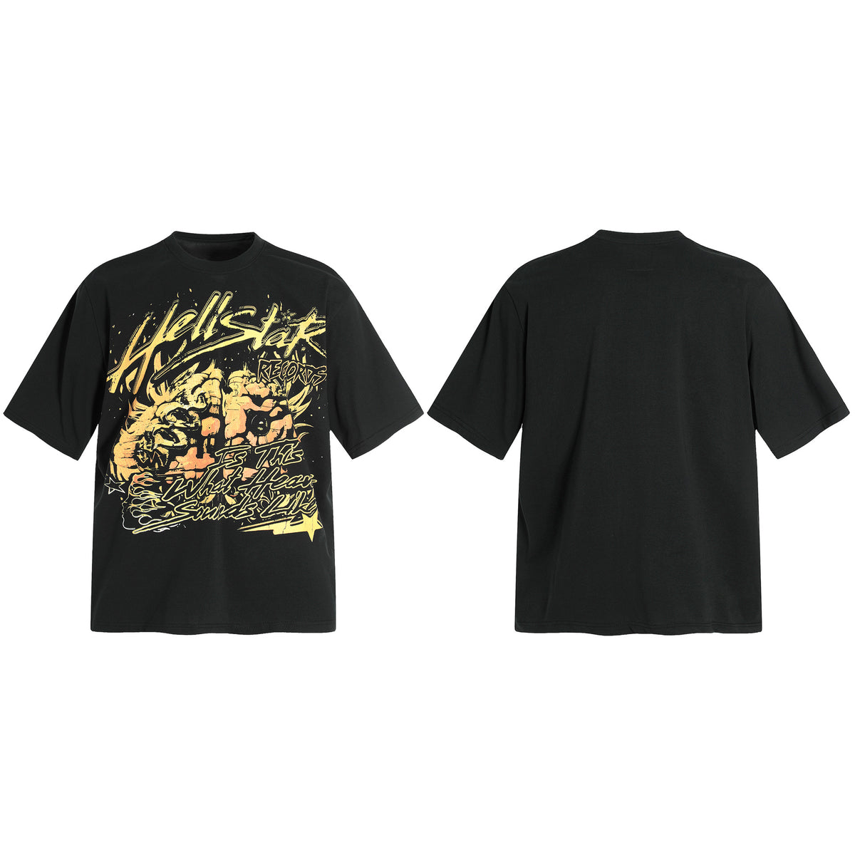 Hellstar Multi‑Graphic Vintage Washed Oversized Tee Streetwear