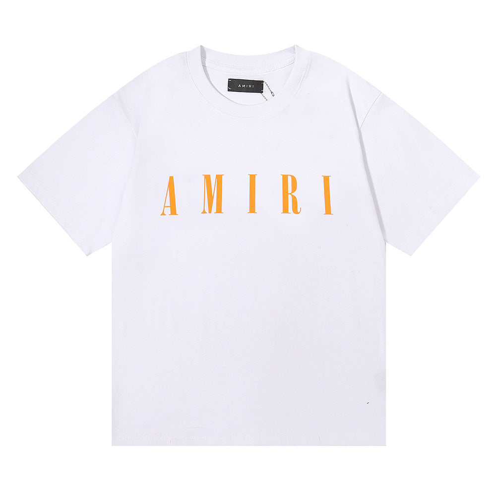 Amiri Rose Skull Letter Graphic Short Sleeve Tee Streetwear Unisex