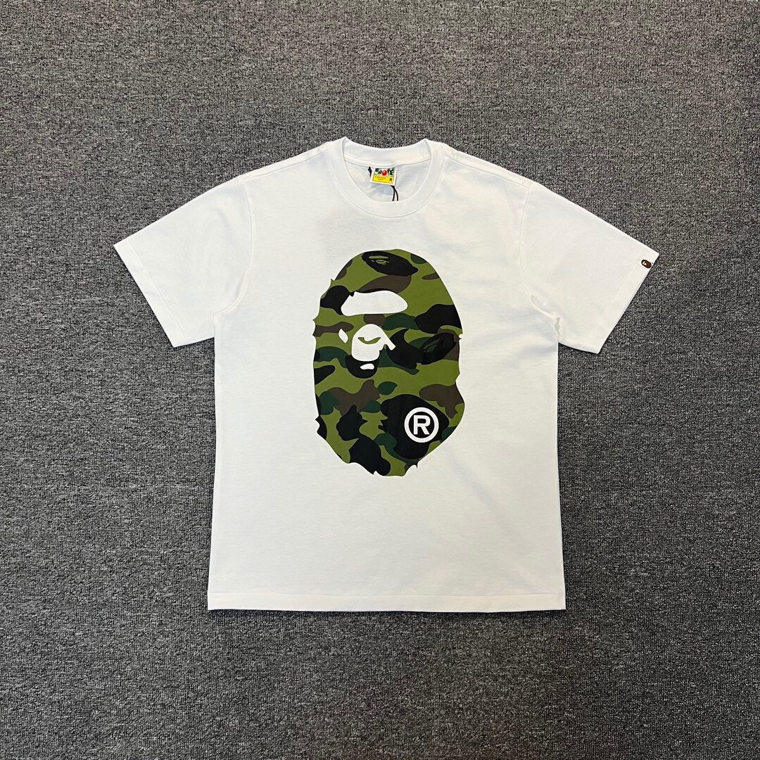 BAPE Classic Camo Ape Head Letter Print Loose Unisex Casual T-Shirt