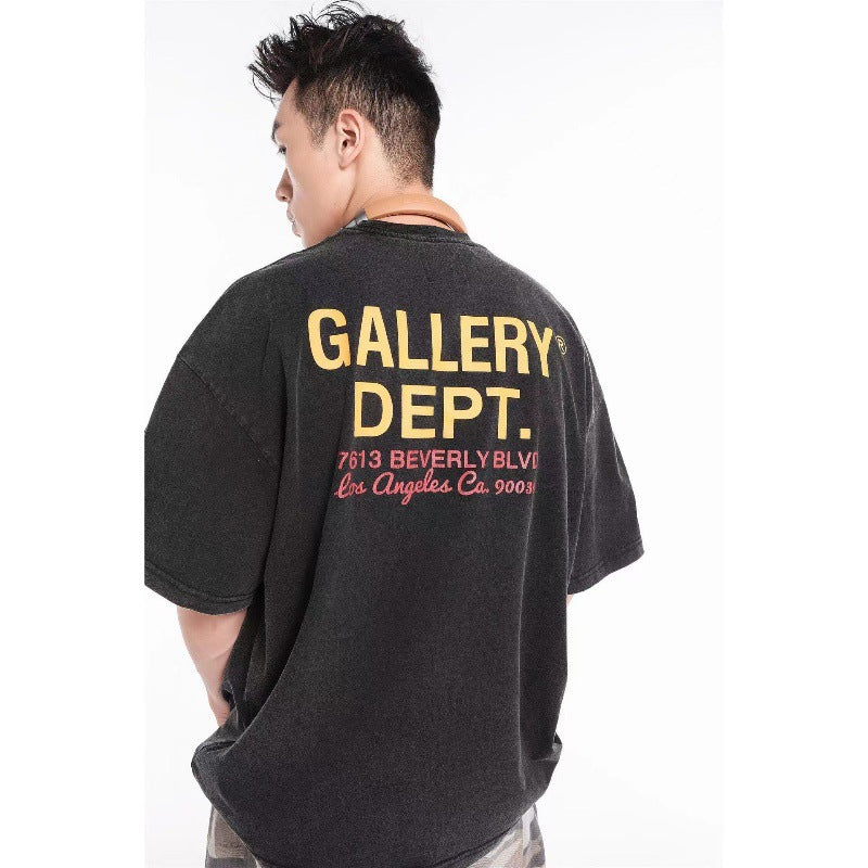 Gallery Dept Vintage Washed Graphic Short Sleeve Tee Streetwear Unisex