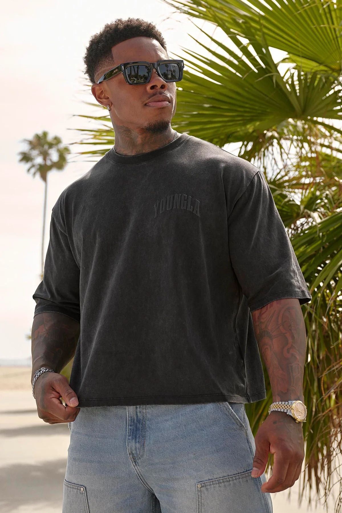 YOUNGLA 4138 Foundation Cropped Tees
