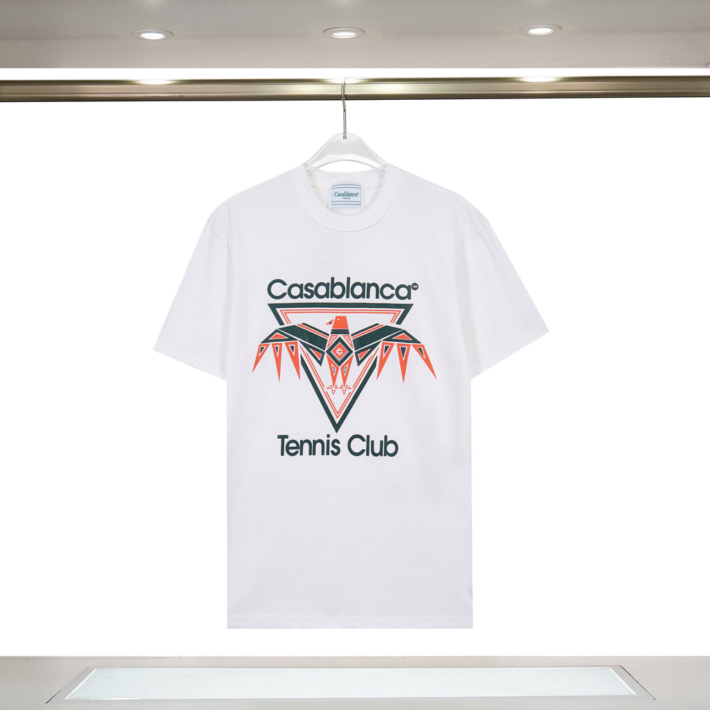Casablanca Tennis Graphic T-Shirt Loose Oversized Short Sleeve Tee