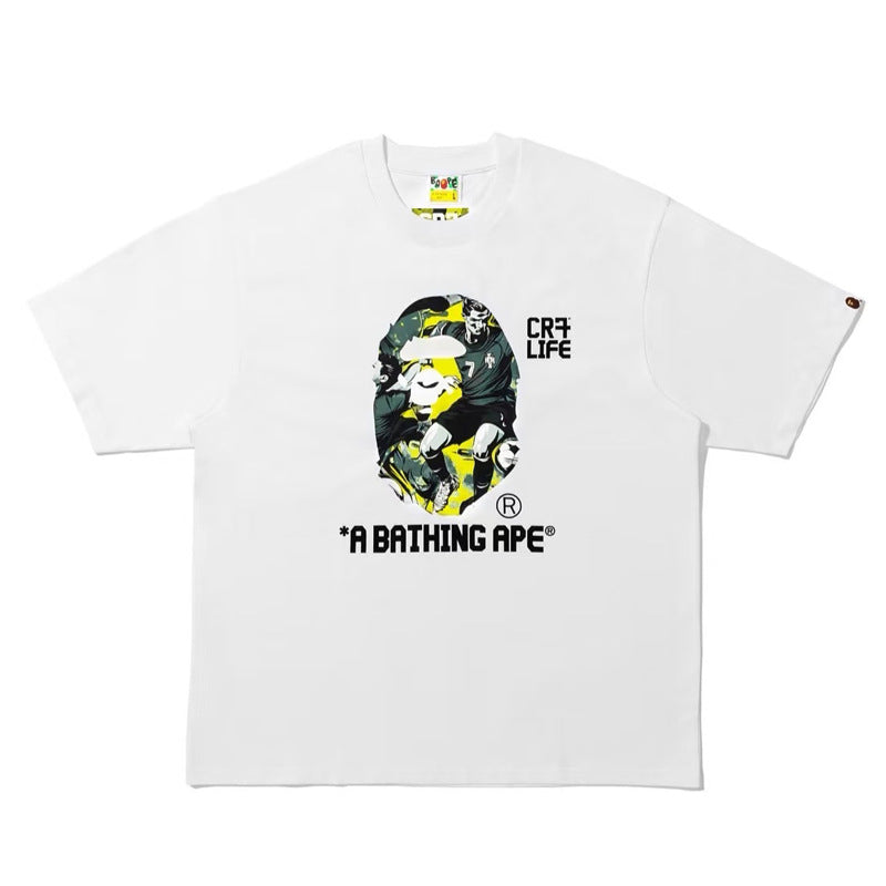 BAPE Ape Head Cartoon Print Loose Unisex Short Sleeve T-Shirt