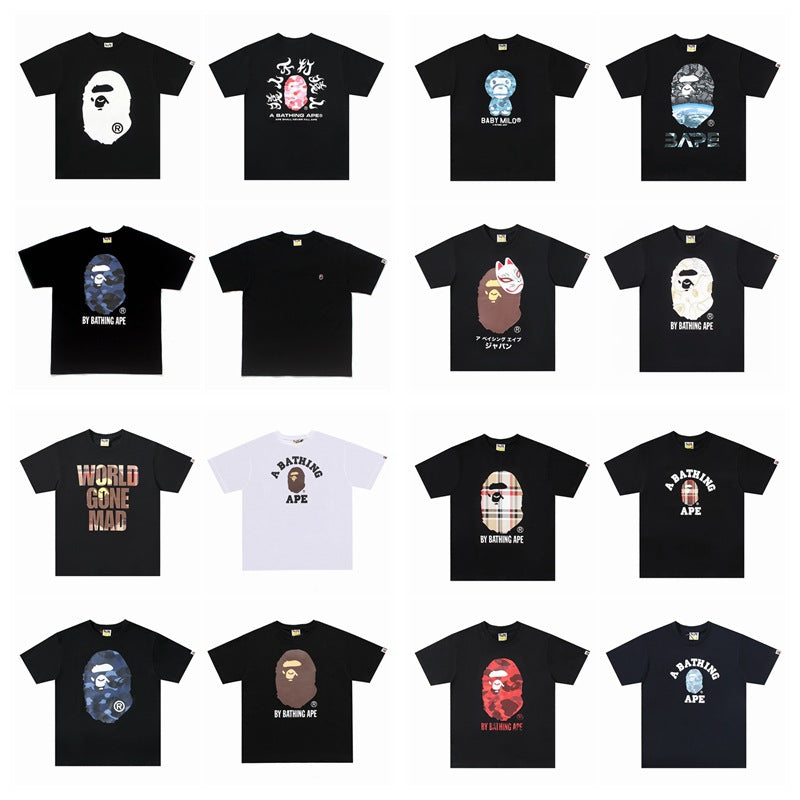 BAPE Ape Head Graphic Print Short Sleeve Tee Streetwear Unisex
