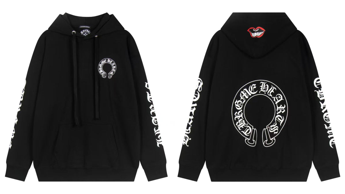 Chrome Hearts Gothic Graphic Print Pullover Hoodie Streetwear Unisex
