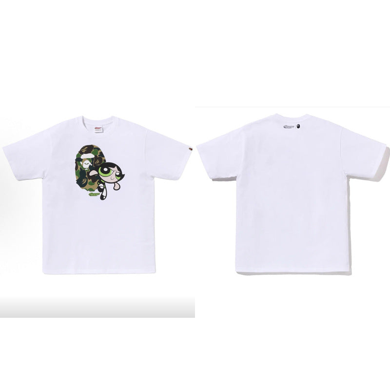 Bape Multi‑Graphic Ape Head Oversized Tee Streetwear Unisex