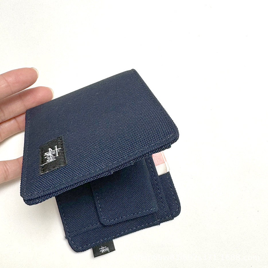 Stussy Canvas Bifold Wallet Multi Pattern Card Holder Coin Purse