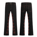 LOSTSHDWS Floral-Embroidered Flared-Hem Jeans