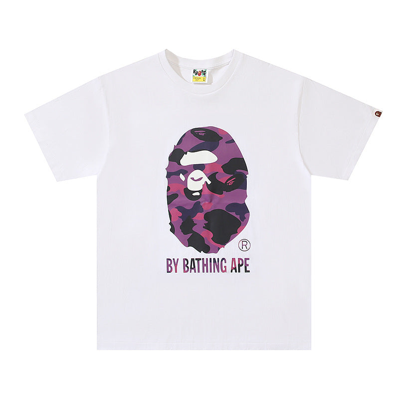 2026 New BAPE Ape Head Graphic Tee Loose Couple Short Sleeve T-Shirt