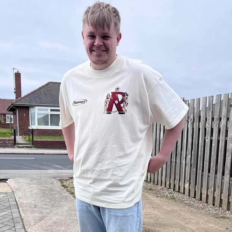 Represent Shark Washed Graphic Oversized Tee Streetwear Unisex