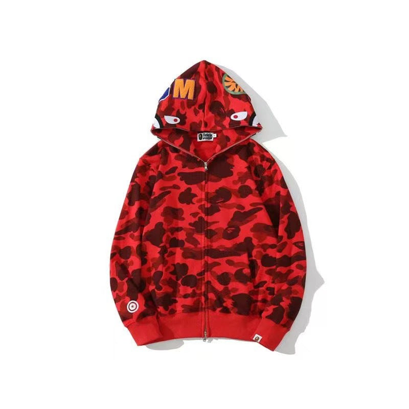 BAPE Shark Ape Head Camo Embroidered Zip Up Hoodie