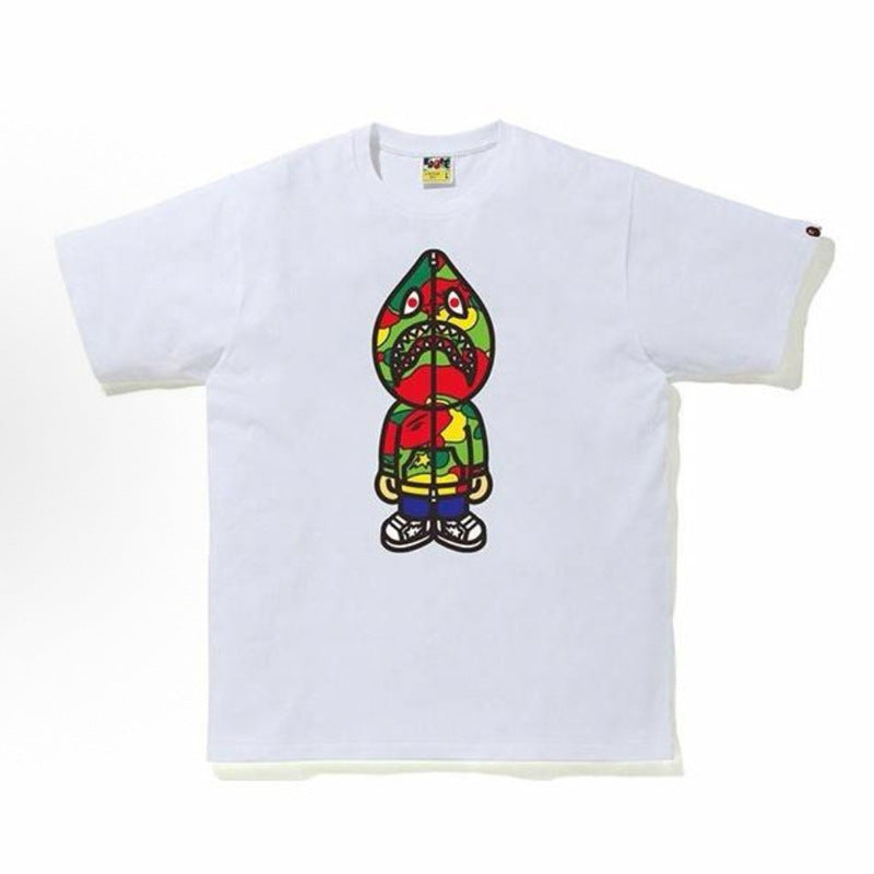 BAPE Ape Head Shark Print Unisex Casual T-Shirt