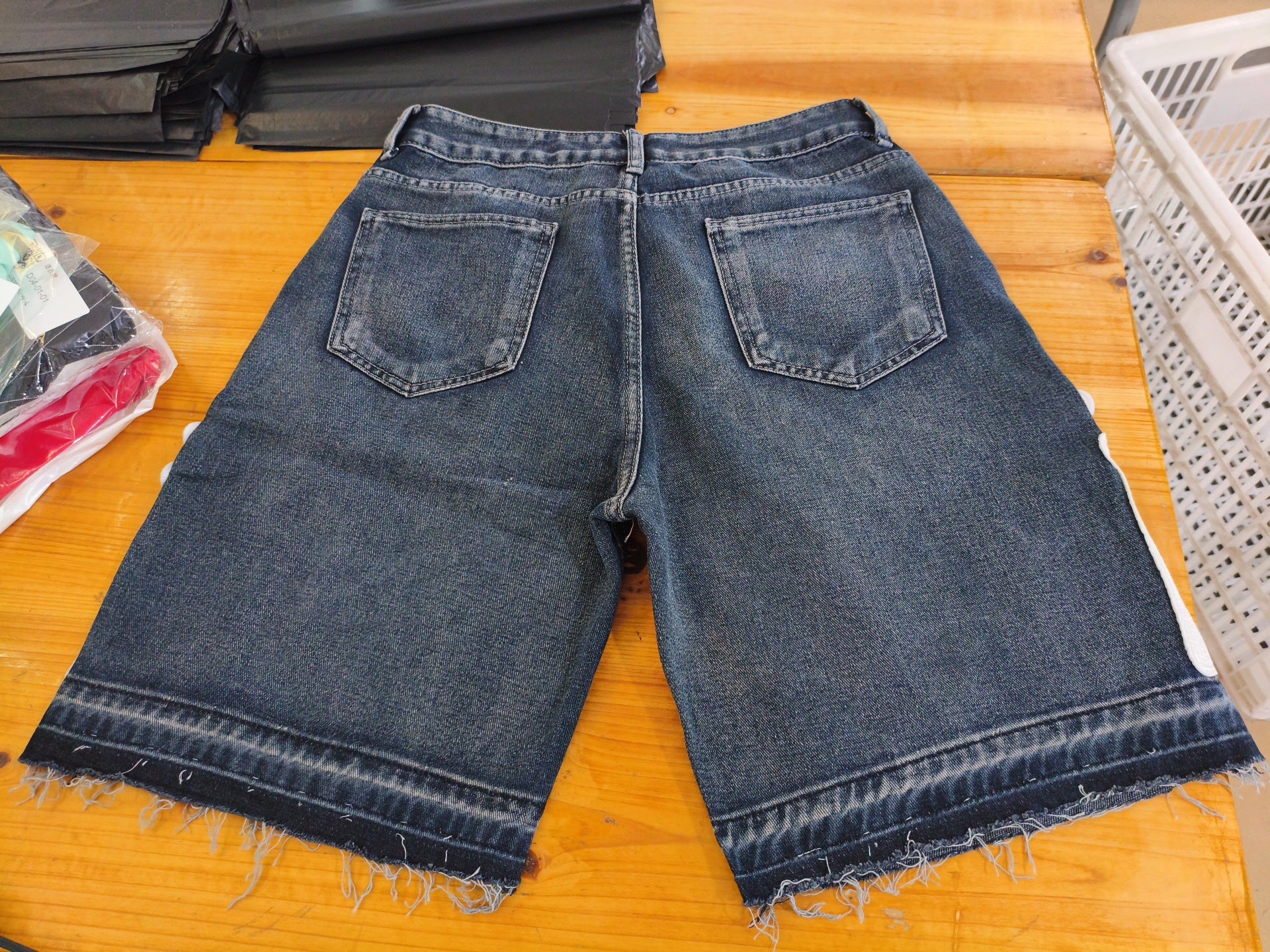 Y2K Skull Embroidery Baggy Denim Jorts