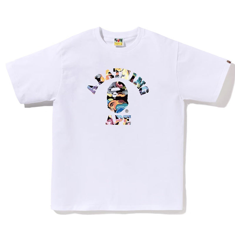 Bape Multi‑Graphic Ape Head Oversized Tee Streetwear Unisex