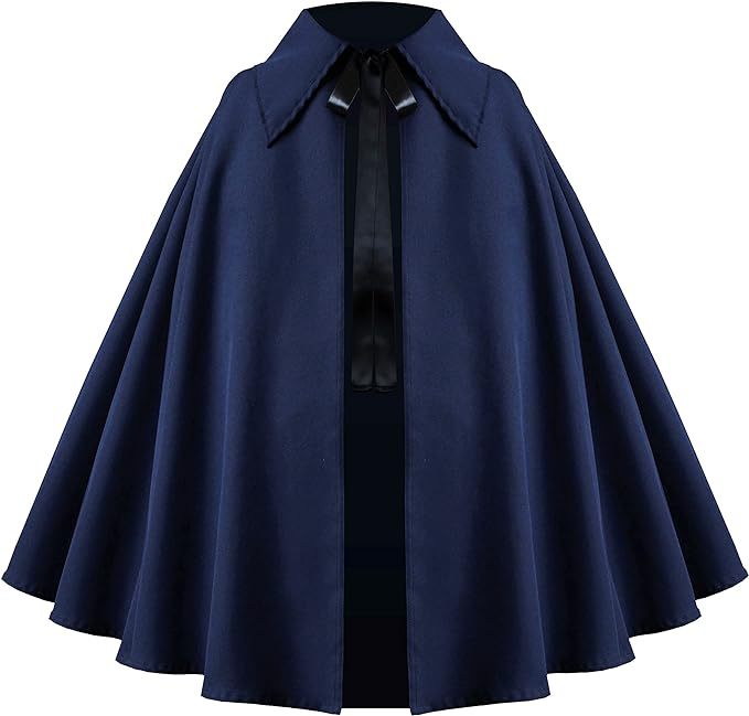 Halloween Medieval Short Cape Stand Collar Multi‑Color Cosplay Cloak