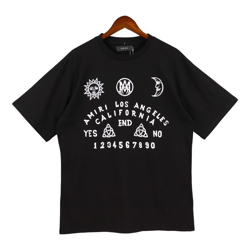 Amiri Multi‑Pattern Letter Graphic Oversized Tee Streetwear Unisex