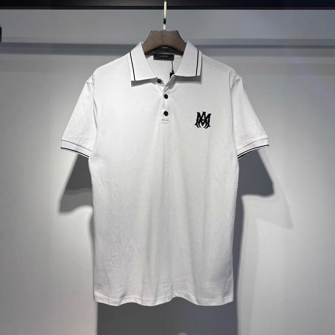 Amiri Embroidery Letter Loose Short Sleeve Polo Shirt Unisex