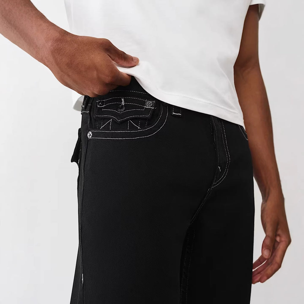 True Religion Letter Embroidery Bobby Baggy Jeans Men Y2K