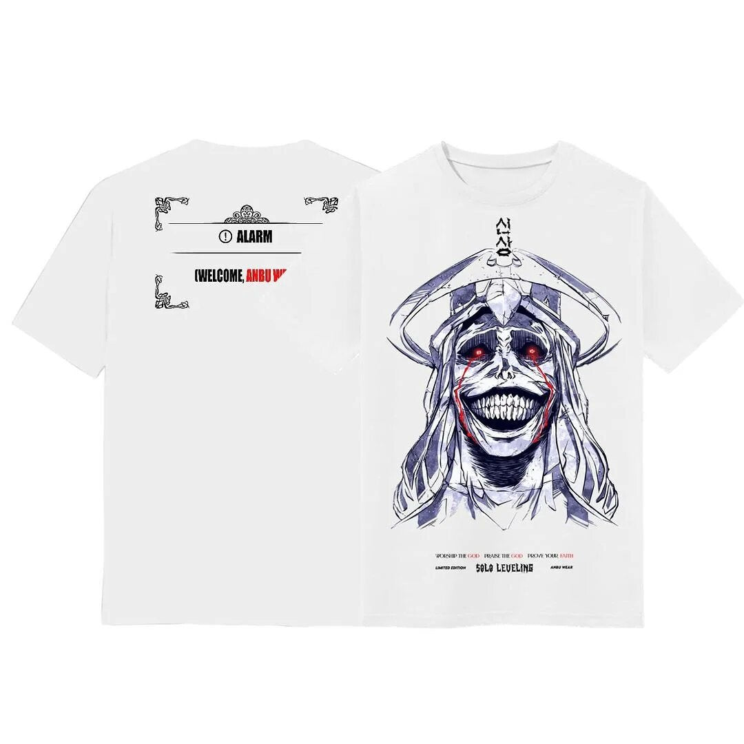 Streetwear-Shirt im Gothic-Stil von Saint Michael mit Grafik – Unisex Oversized Baumwoll-T-Shirt