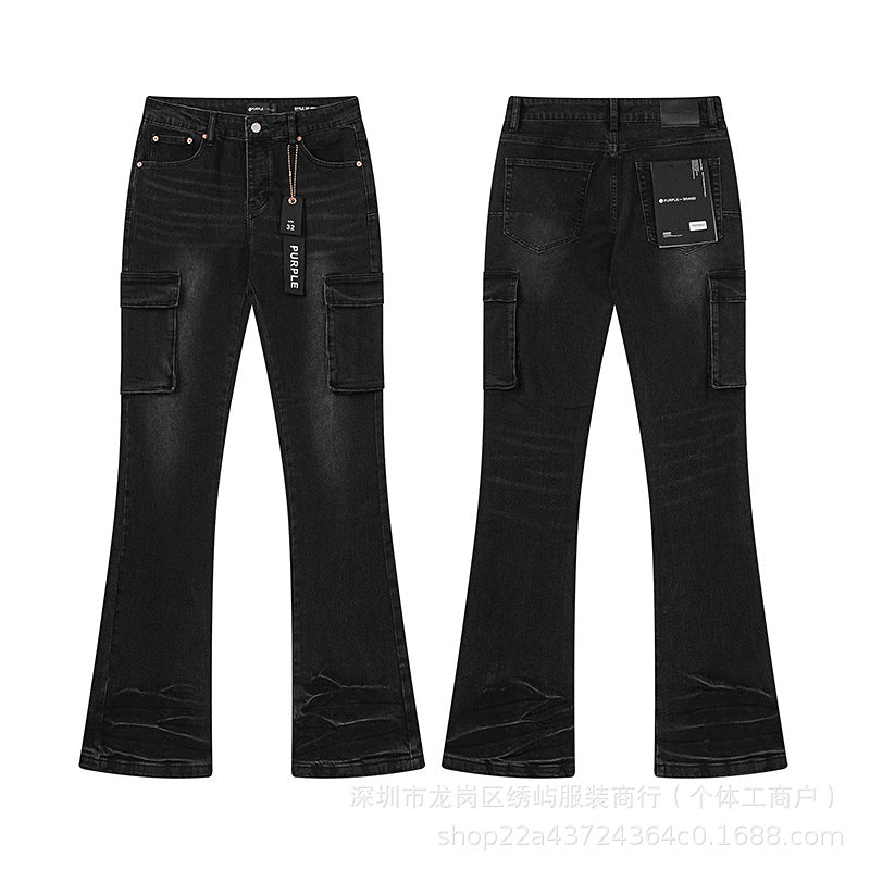 Purple Brand Distressed Flare Denim Jeans Unisex