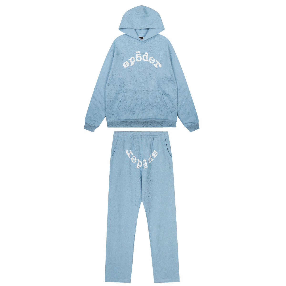 Sp5der VVS Full Rhinestone Hoodie & Sweatpants Tracksuit Set